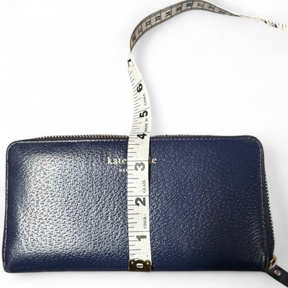 KATE SPADE New York Continental Zip-Around Wallet Navy Blue Leather - Picture 9 of 9